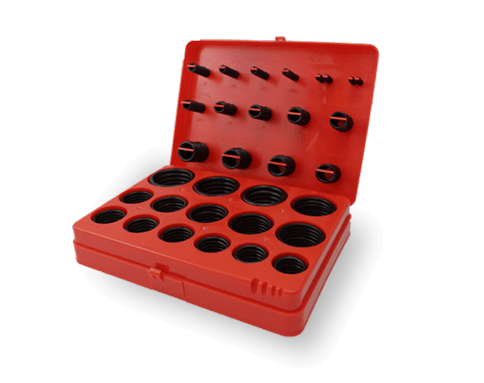 O-ring kit in a red storage case