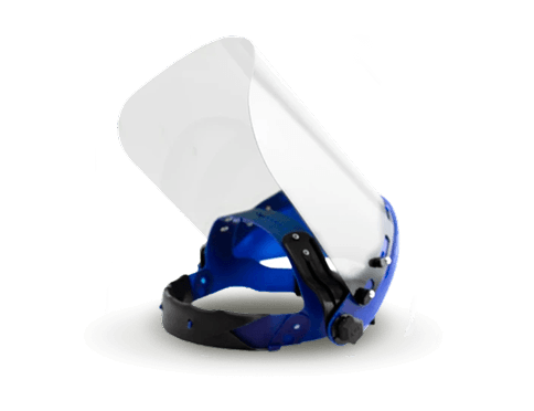 Safety face shield with headgear