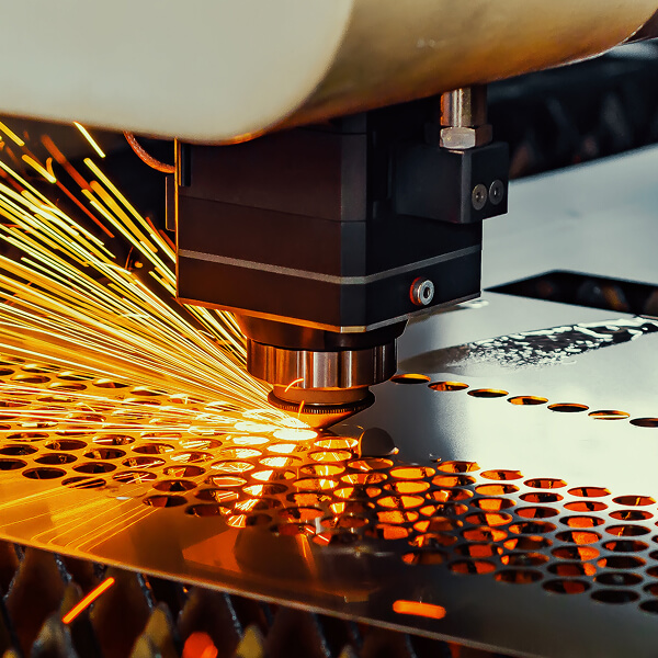 Laser cutter cutting sheet metal
